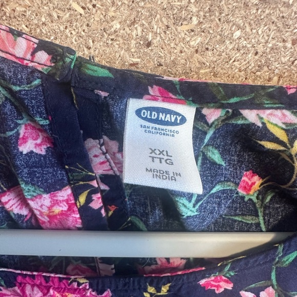 Old Navy Navy and Pink Floral Dress Size XXL - Picture 2 of 6